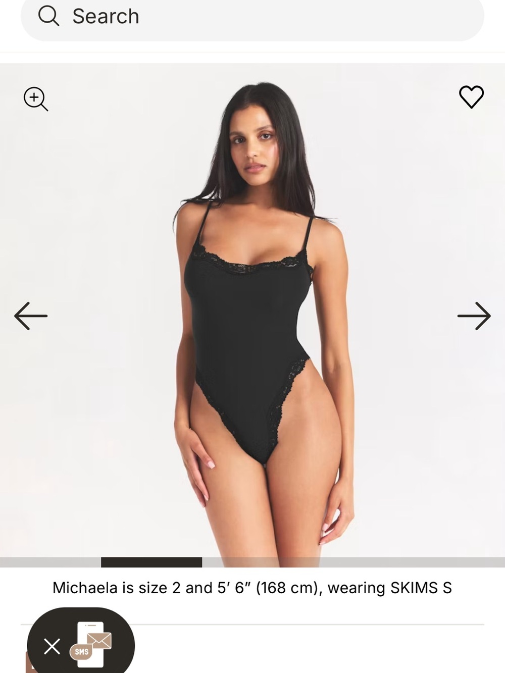 SKIMS Black Lace-Trim One-Piece Swimsuit